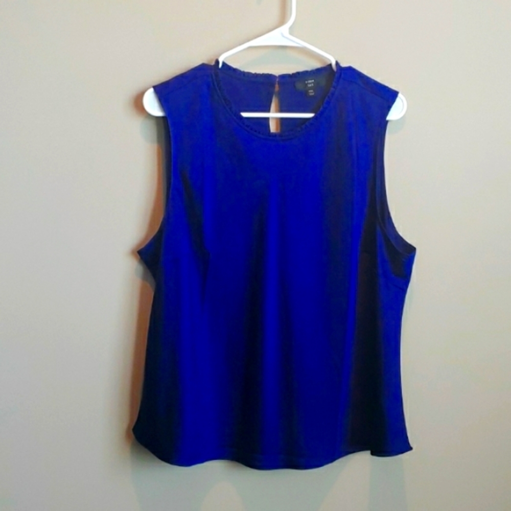 J Crew Sleeveless Navy Shirt